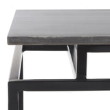 Safavieh Guernica 1 Shelf Rectangle Accent Table XII23 Monsoon Black Marble / Black  Metal ACC9802C