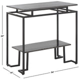 Safavieh Guernica 1 Shelf Rectangle Accent Table XII23 Monsoon Black Marble / Black  Metal ACC9802C