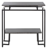 Safavieh Guernica 1 Shelf Rectangle Accent Table XII23 Monsoon Black Marble / Black  Metal ACC9802C