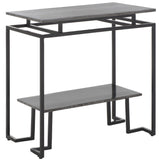 Safavieh Guernica 1 Shelf Rectangle Accent Table XII23 Monsoon Black Marble / Black  Metal ACC9802C