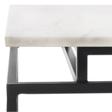 Safavieh Guernica 1 Shelf Rectangle Accent Table XII23 White Marble / Black Metal ACC9802D