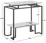 Safavieh Guernica 1 Shelf Rectangle Accent Table XII23 White Marble / Black Metal ACC9802D