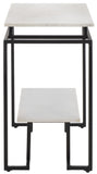 Safavieh Guernica 1 Shelf Rectangle Accent Table XII23 White Marble / Black Metal ACC9802D