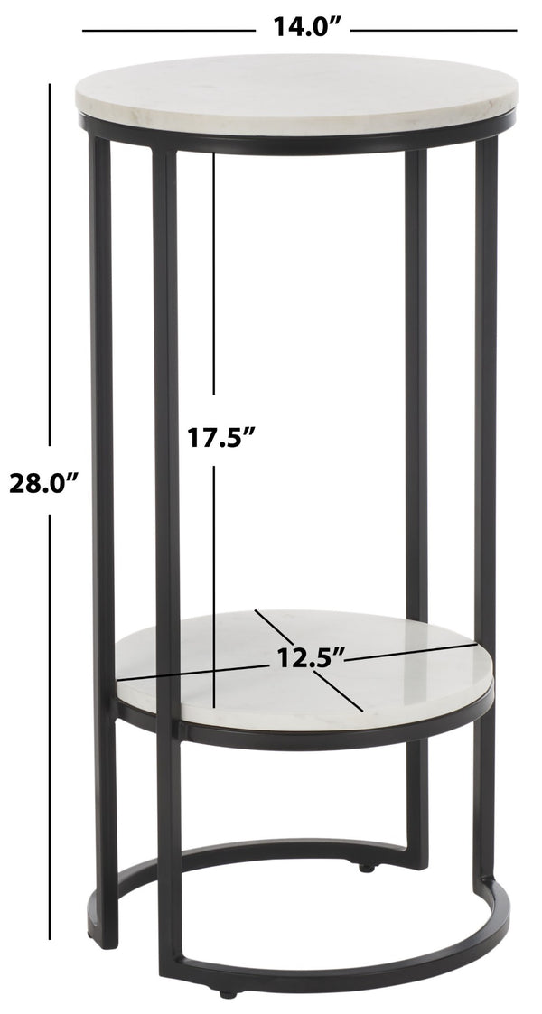 Safavieh Gunther Modern Round Accent Table With Luxurious Marble Top And Sleek Metal Base For Any Space White Marble / Black ACC9803B