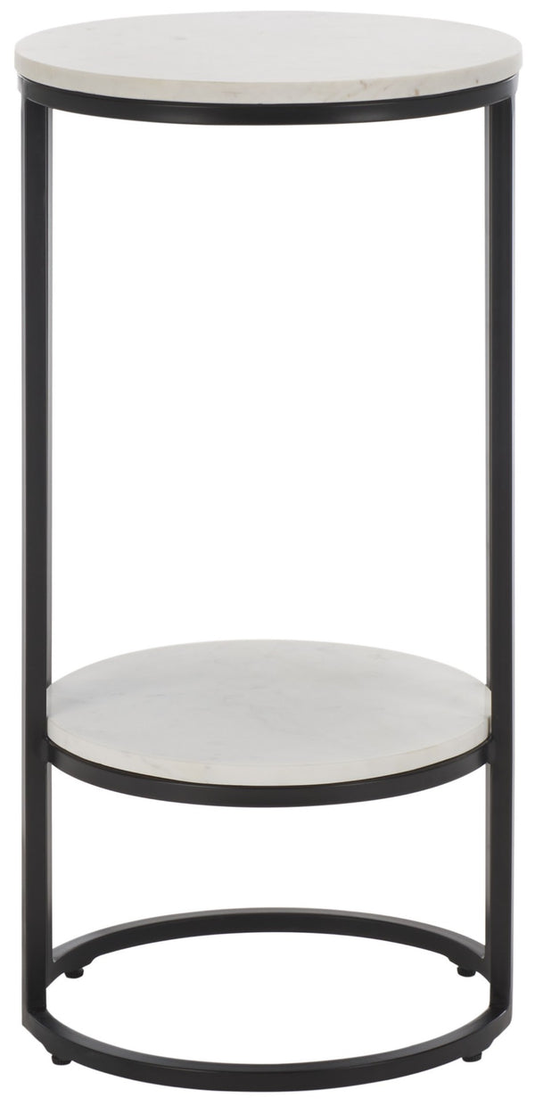 Safavieh Gunther Modern Round Accent Table With Luxurious Marble Top And Sleek Metal Base For Any Space White Marble / Black ACC9803B