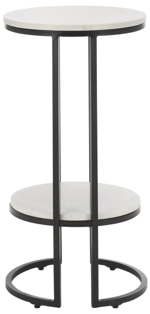 Safavieh Gunther Modern Round Accent Table With Luxurious Marble Top And Sleek Metal Base For Any Space White Marble / Black ACC9803B