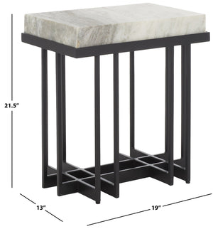Safavieh Gustaf Modern Architectural Accent Table - Sand Brown Marble & Black Metal For Chic Spaces ACC9804A