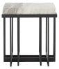 Safavieh Gustaf Rectangle Accent Table XII23 Sand Brown Marble / Black Metal ACC9804A