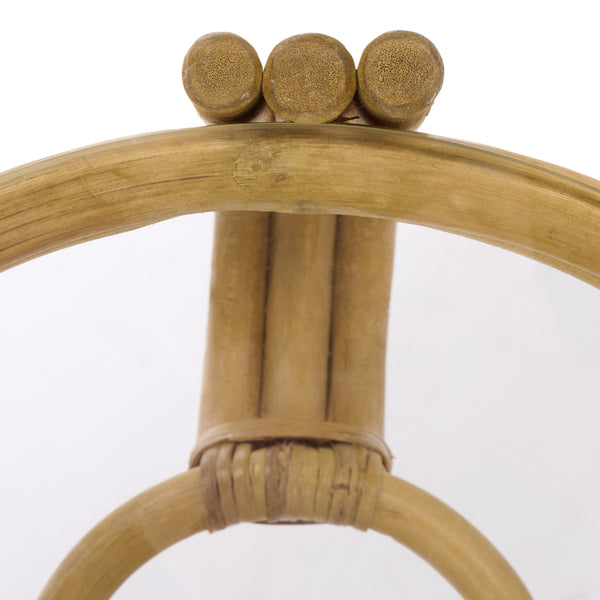 Bilian Round Accent Table With Tempered Glass Top — Rattan Craftsmanship, Compact Side Table For Versatile Styling