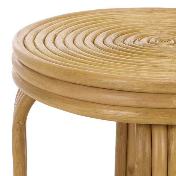 Asleesh Round Accent Table — Semisanded Rattan Side Table For Cozy Corners, Bedside & Plants 94