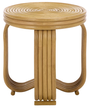 Asleesh Round Accent Table — Semisanded Rattan Side Table For Cozy Corners, Bedside & Plants 94