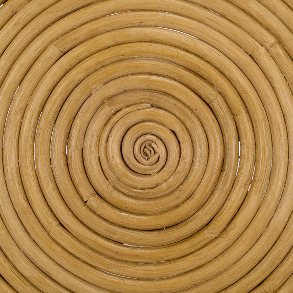 Asleesh Round Accent Table — Semisanded Rattan Side Table For Cozy Corners, Bedside & Plants 94