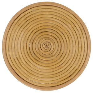 Asleesh Round Accent Table — Semisanded Rattan Side Table For Cozy Corners, Bedside & Plants 94