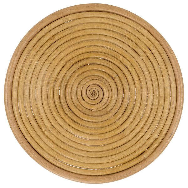 Asleesh Round Accent Table — Semisanded Rattan Side Table For Cozy Corners, Bedside & Plants 94