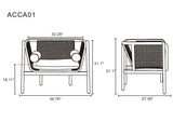 Versailles Accent Chair in Black, Natural Cane and Cream ACCA01-CR Manhattan Comfort