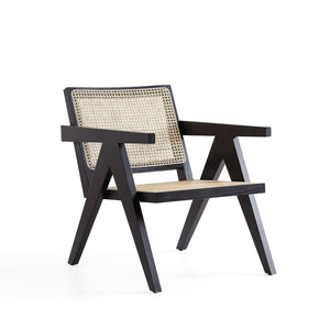 Hamlet Accent Chair in Black and Natural Cane ACCA04-BK Manhattan Comfort