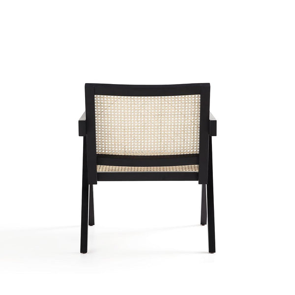 Hamlet Accent Chair in Black and Natural Cane ACCA04-BK Manhattan Comfort