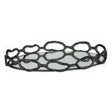 Uttermost Cable Black Chain Tray 18000 CAST IRON AND CLEAR MIRROR