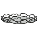 Uttermost Cable Black Chain Tray 18000 CAST IRON AND CLEAR MIRROR