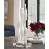 Uttermost Gale White Marble Sculpture 18013 Crystal&white Rice Stone&steel