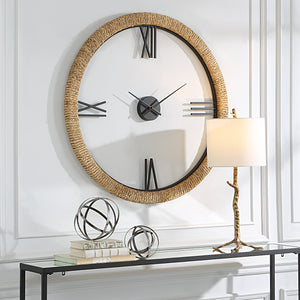 Uttermost Montecito Coastal Modern Wall Clock 06464 MDF, IRON, STRAW
