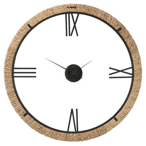 Uttermost Montecito Coastal Modern Wall Clock 06464 MDF, IRON, STRAW