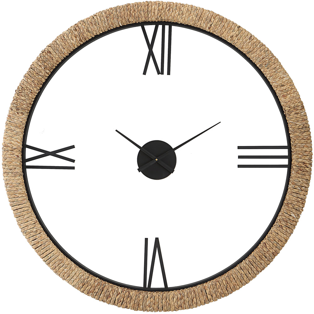 Uttermost Montecito Coastal Modern Wall Clock 06464 MDF, IRON, STRAW