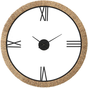 Uttermost Montecito Coastal Modern Wall Clock 06464 MDF, IRON, STRAW
