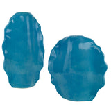 Ruffled Feathers Blue Vases, S/2