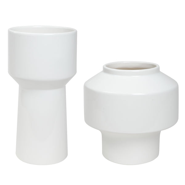 Uttermost Illumina Abstract White Vases, Set/2 18049 Ceramic