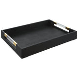 Uttermost Wessex Black Shagreen Tray 18059 MDF,SHARGREEN PU AND HARDWARE