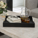 Uttermost Wessex Black Shagreen Tray 18059 MDF,SHARGREEN PU AND HARDWARE