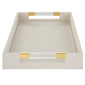 Uttermost Wessex White Shagreen Tray 18060 METAL,SHARGREEN PU,HARDWARE