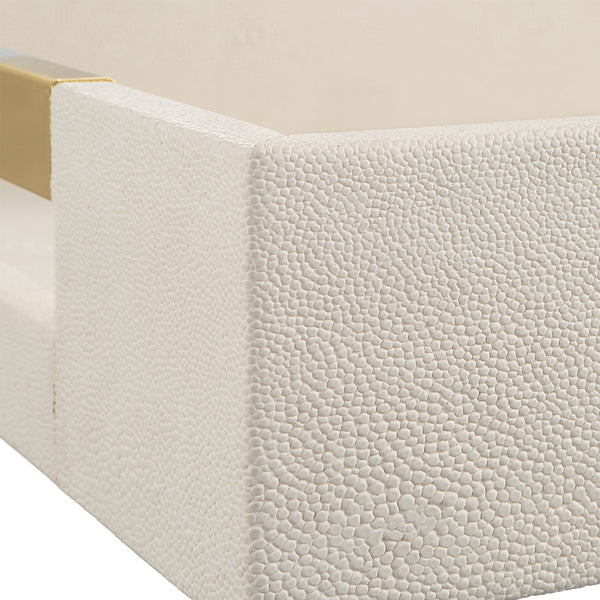 Uttermost Wessex White Shagreen Tray 18060 METAL,SHARGREEN PU,HARDWARE