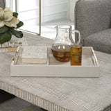 Uttermost Wessex White Shagreen Tray 18060 METAL,SHARGREEN PU,HARDWARE