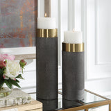 Uttermost Wessex Gray Candleholders, S/2 18061 METAL,PLASTIC,SHARGREEN PU,CANDLE