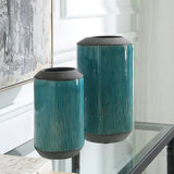 Uttermost Maui Aqua Blue Vases, S/2 18064 CERAMIC