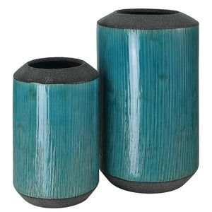 Uttermost Maui Aqua Blue Vases, S/2 18064 CERAMIC