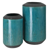 Uttermost Maui Aqua Blue Vases, S/2 18064 CERAMIC