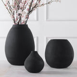 Uttermost Hearth Matte Black Vases, Set/3 18068 GLASS