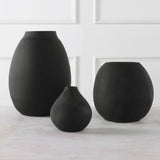 Uttermost Hearth Matte Black Vases, Set/3 18068 GLASS