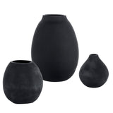 Uttermost Hearth Matte Black Vases, Set/3 18068 GLASS