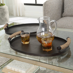 Uttermost Viggo Bronze Trays, Set/2 18073 IRON, ROPE