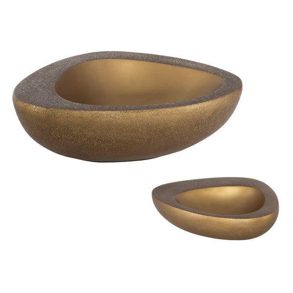 Uttermost Ovate Brass Bowls, Set Of 2 18081 Aluminum
