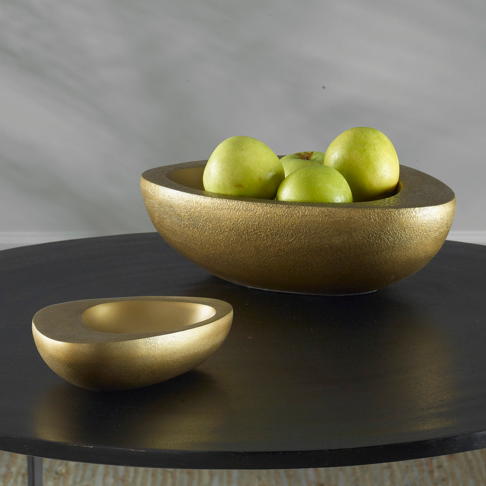 Uttermost Ovate Brass Bowls, Set Of 2 18081 Aluminum