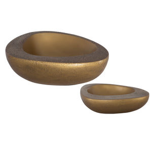 Uttermost Ovate Brass Bowls, Set Of 2 18081 Aluminum