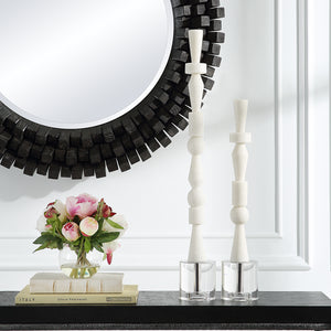 Uttermost Norte White Stone Sculptures, Set/2 18102 White Rice Stone Resin, Crystal