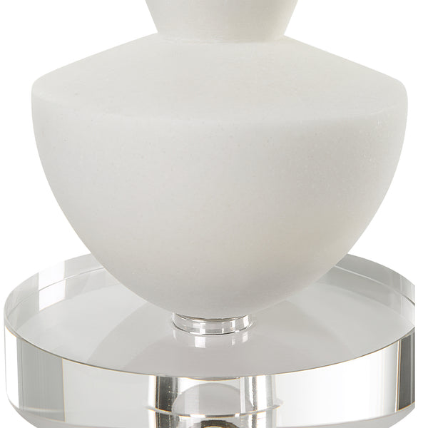 Uttermost Lido White Stone Candleholders, Set/2 18101 RICE STONE,CRYSTAL,METAL