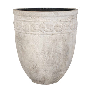 Uttermost Timeless Terrace Outdoor Planter - Elegant Carved Design, Durable Concrete For Indoor & Outdoor Use White Grc 17133