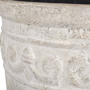 Uttermost Timeless Terrace Outdoor Planter - Elegant Carved Design, Durable Concrete For Indoor & Outdoor Use White Grc 17133